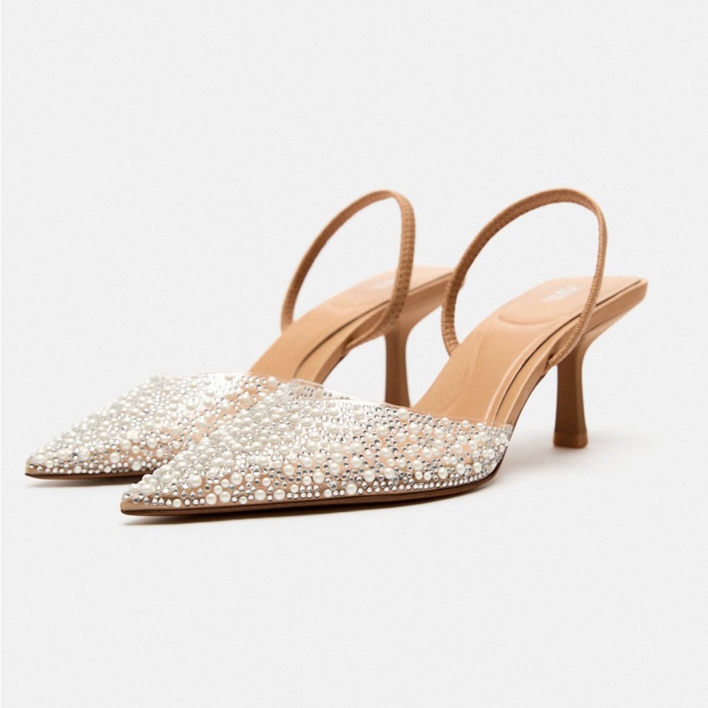 Brand new Zara pearl embellished heels.